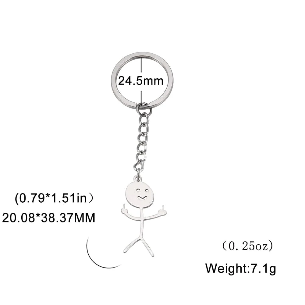 Cute Trend Finger Stickman Keychain - Image 30