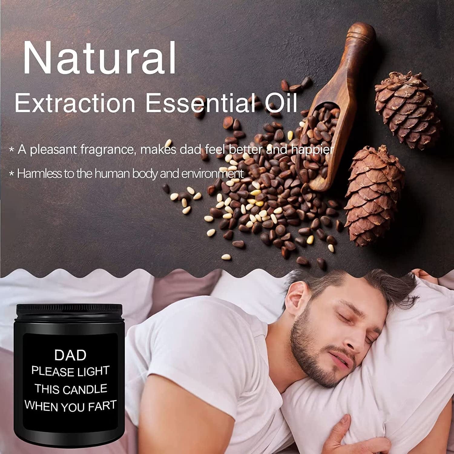 Dad Birthday Gift, Fathers Day Birthday Gifts for Dad, Sandalwood Scented Candle Gifts for Men - Image 3