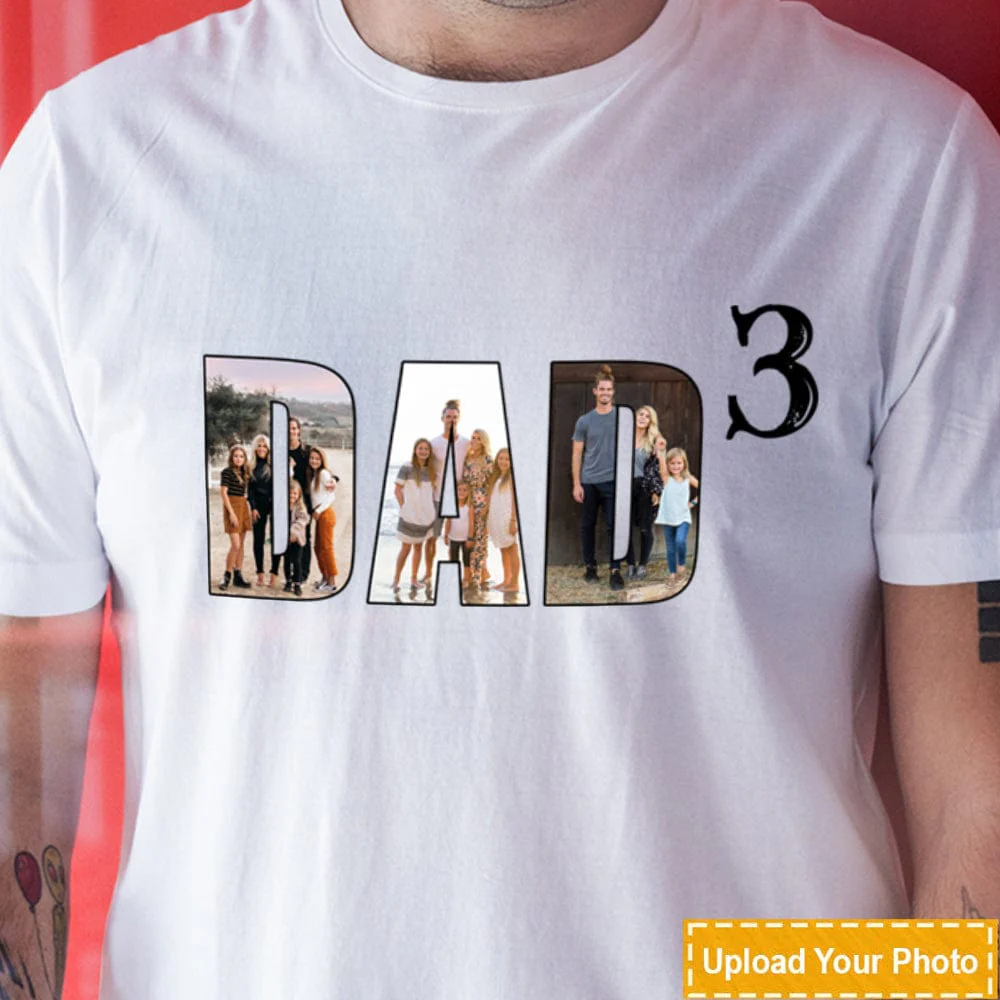 Dad Shirt, Dad Of 3 Shirt, Dad Of 2 Shirt, Funny Dad Shirt, Upload Photo shirt HN590 - Image 3