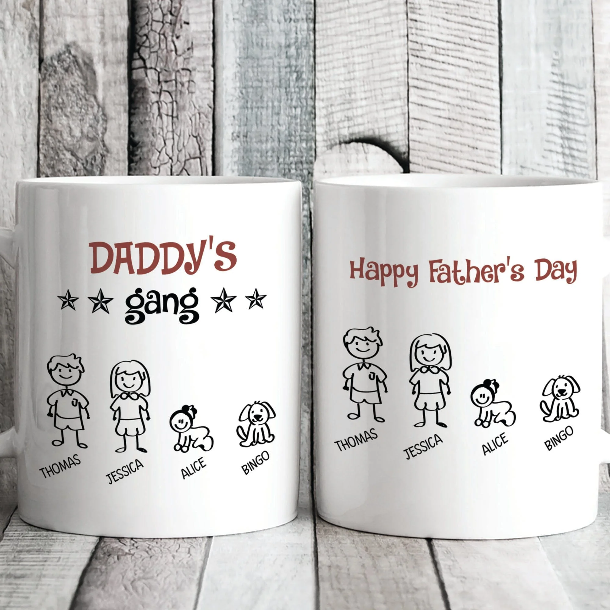 Daddy‘s Gang Personalized Custom Father's Day Birthday Mug C344