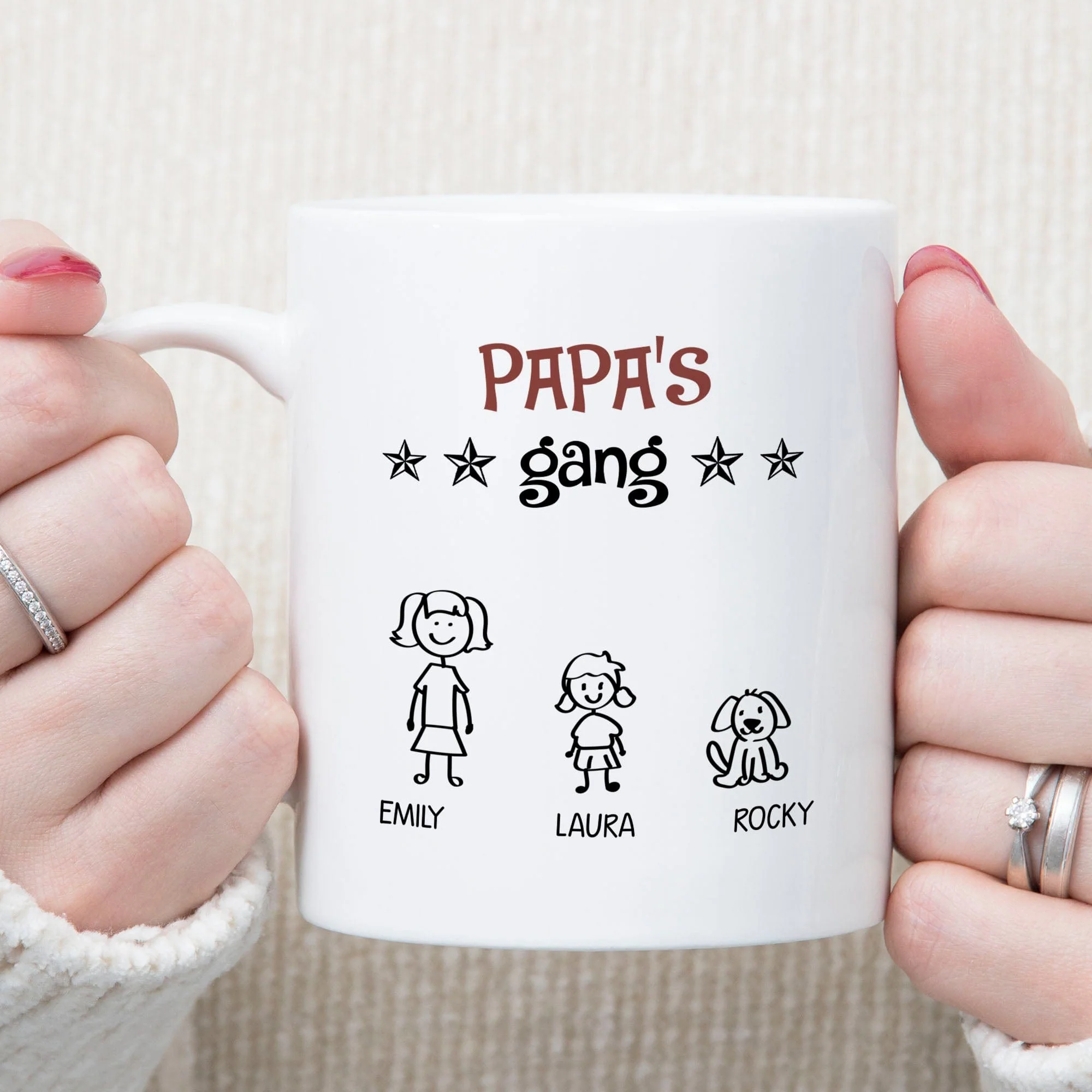 Daddy‘s Gang Personalized Custom Father's Day Birthday Mug C344 - Image 2
