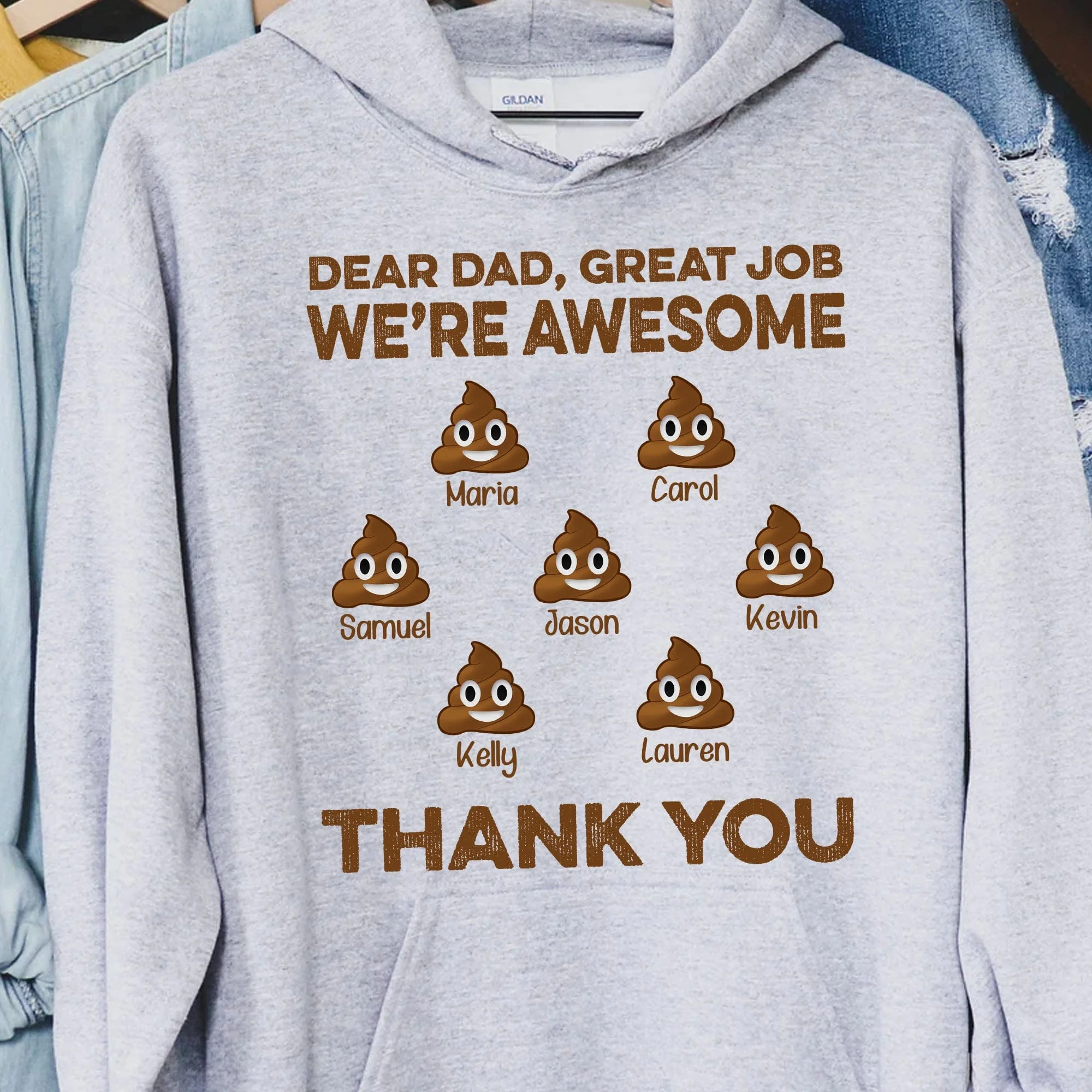 Dear Dad Great Job We're Awesome Thank You Personalized Custom Father Gift Bright Shirt C546 - Image 3