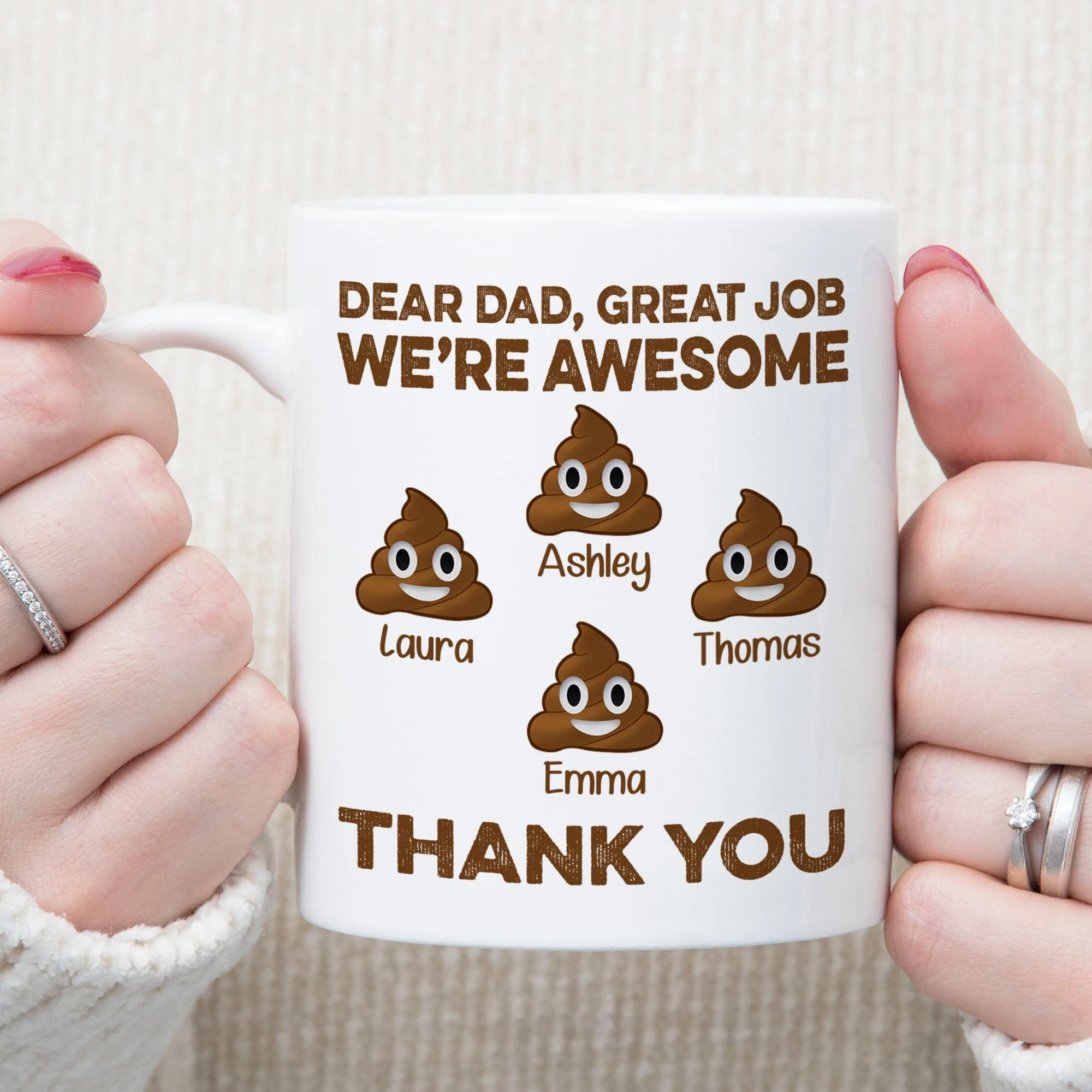 Dear Dad Great Job We're Awesome Thank You Personalized Custom Father Gift Mug C546 - Image 3