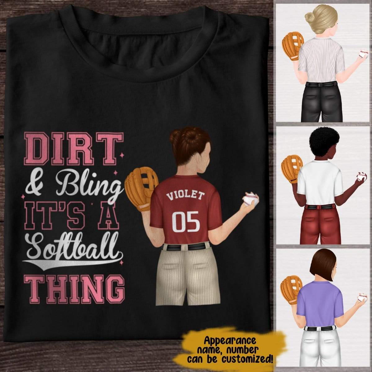 Dirt And Bling It's Softball Thing Softball Girl Shirt