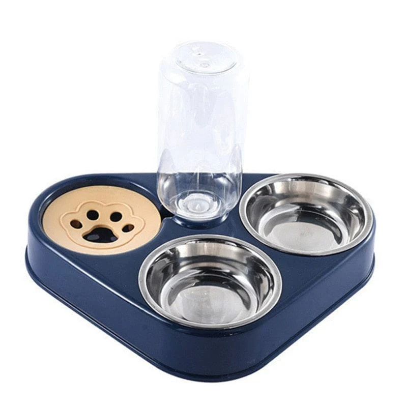 Dog Cat Feeder Bowl With Water Bottle Automatic Drinking - Image 4