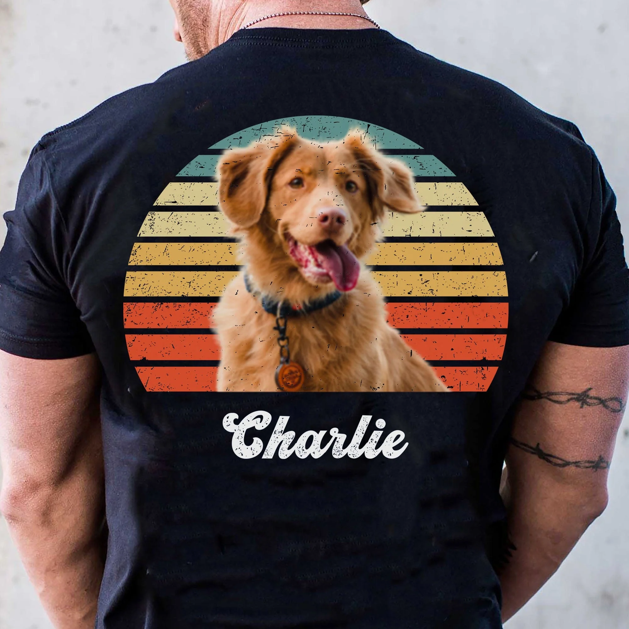 Dog Cat Vintage Retro Photo Shirt Personalized Custom Photo Dog Cat Pet Backside Shirt C548