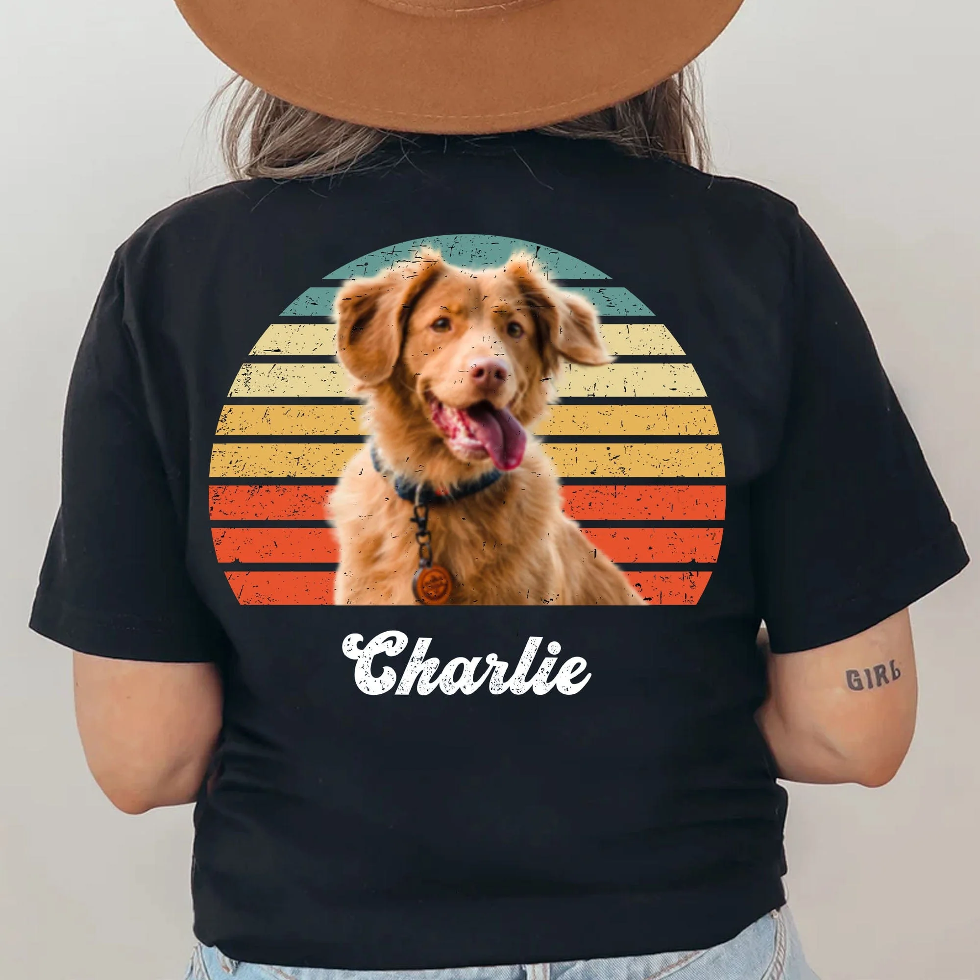Dog Cat Vintage Retro Photo Shirt Personalized Custom Photo Dog Cat Pet Backside Shirt C548 - Image 5