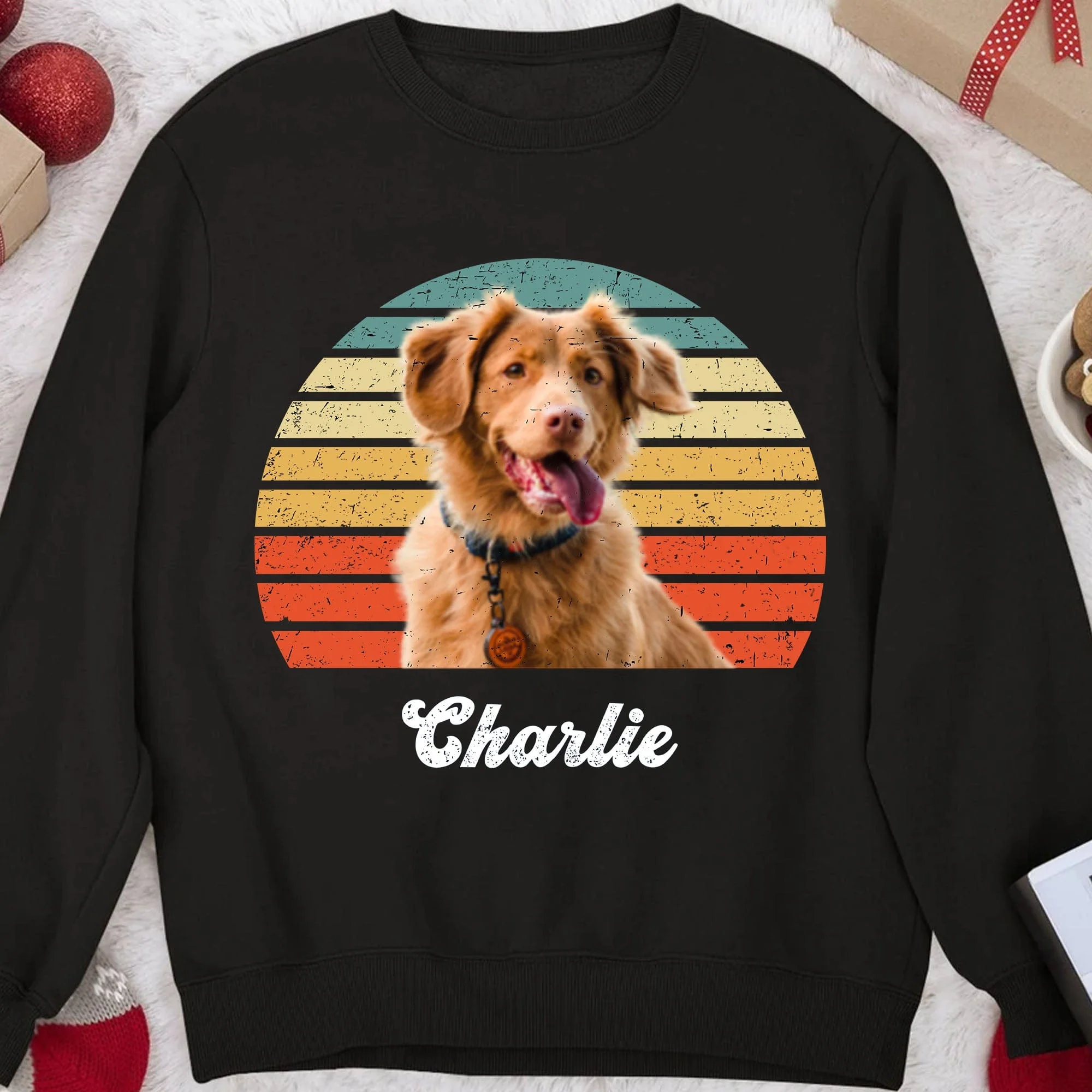 Dog Cat Vintage Retro Photo Sweatshirt Personalized Custom Photo Dog Cat Pet Sweatshirt TA29 891645