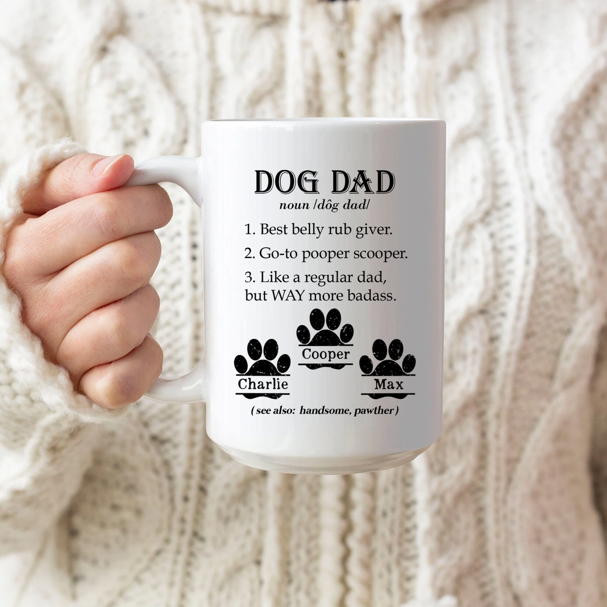 Dog Dad Custom Mug H229 - Image 2