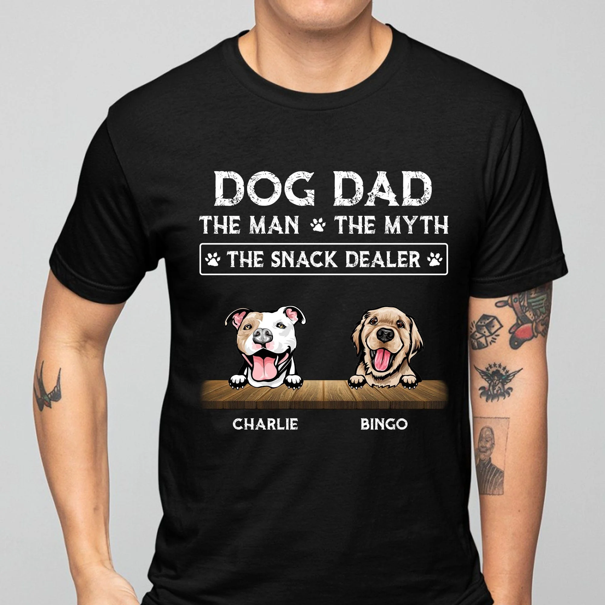 Dog Dad The Man The Myth The Snack Dealer Personalized Custom Dog Dad Shirt C542V1 892891 - Image 3