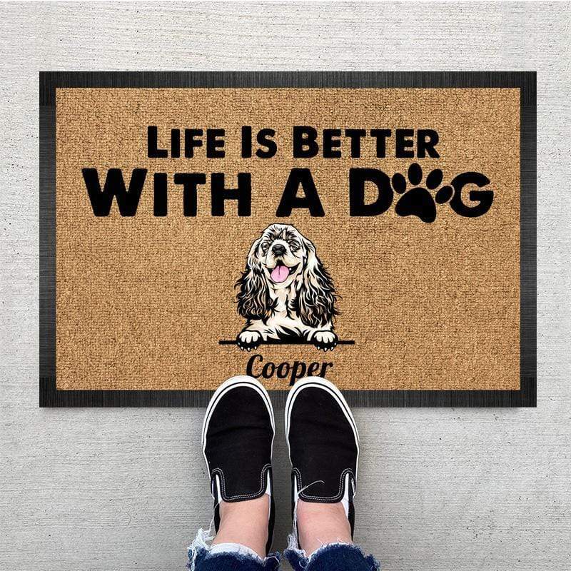 Life Is Better With Dog Doormat, Dog Lover Gift, Non-slip Welcome Mats HN590 - Image 2