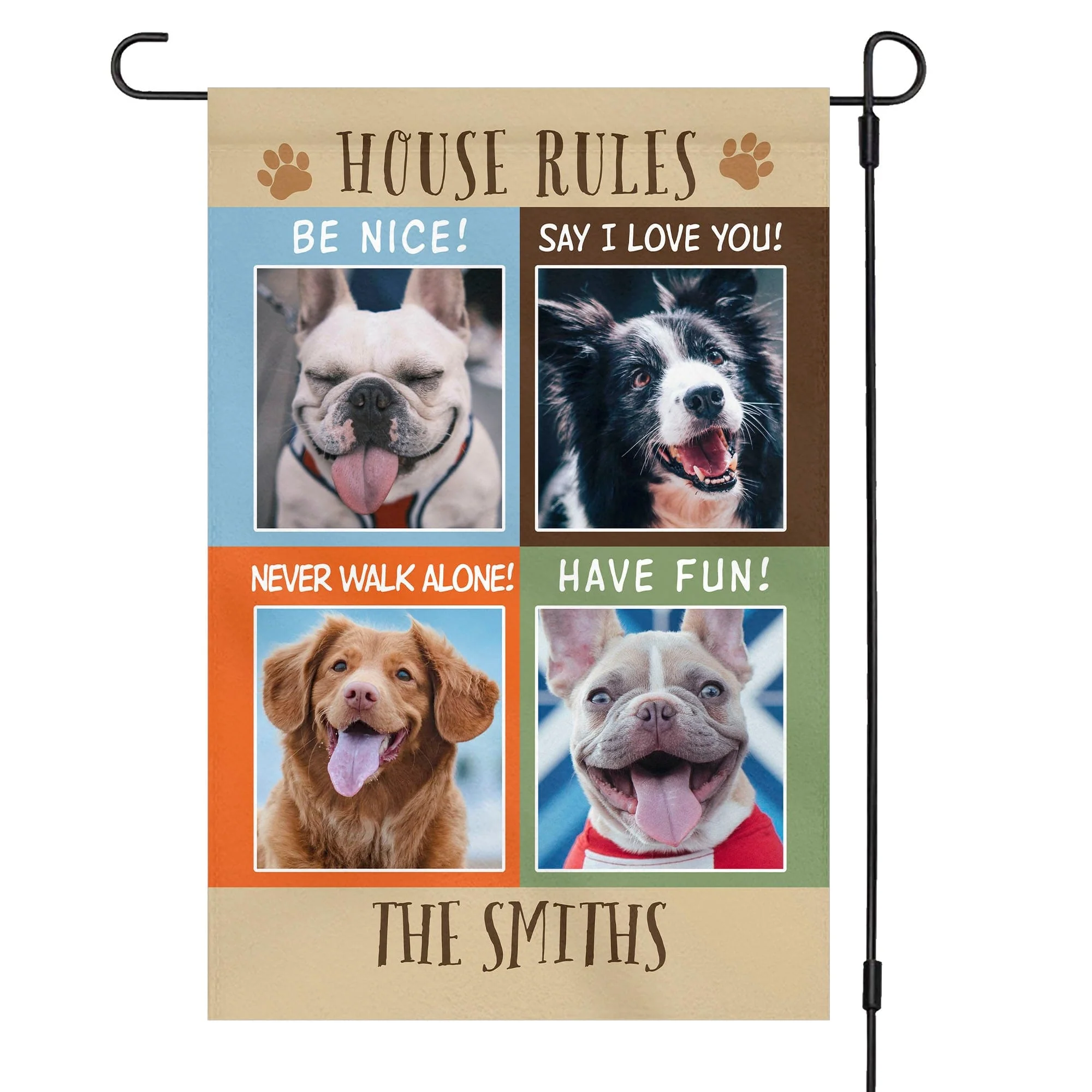 Dog House Rules Photo Garden Flag C183