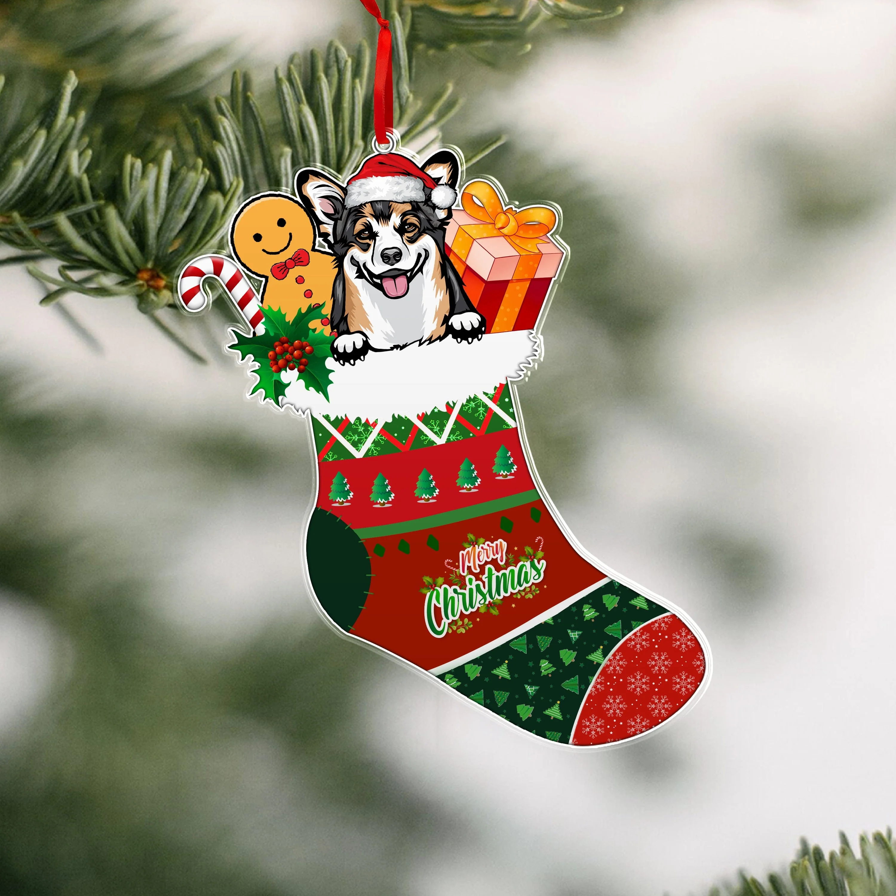 Dog In Christmas Stock Christmas Acrylic Ornament TH10 891447 - Image 2