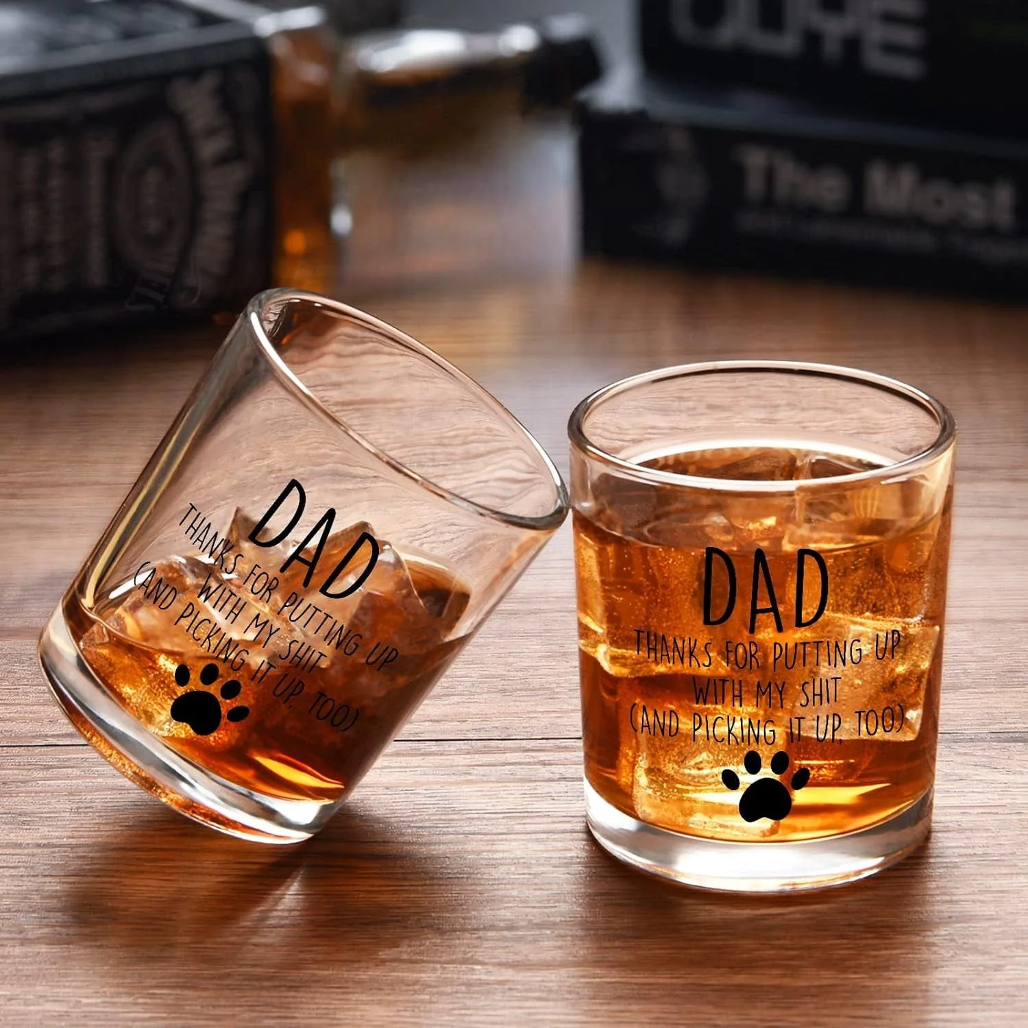 Dog Lover Gifts, Funny Dog Dad Old Fashioned Glass, Funny Father’S Day Christmas Birthday Gifts for Dog Father Dog Lover Dad Husband Men from Daughter Son Wife, 10Oz Dad Whiskey Glass - Image 6
