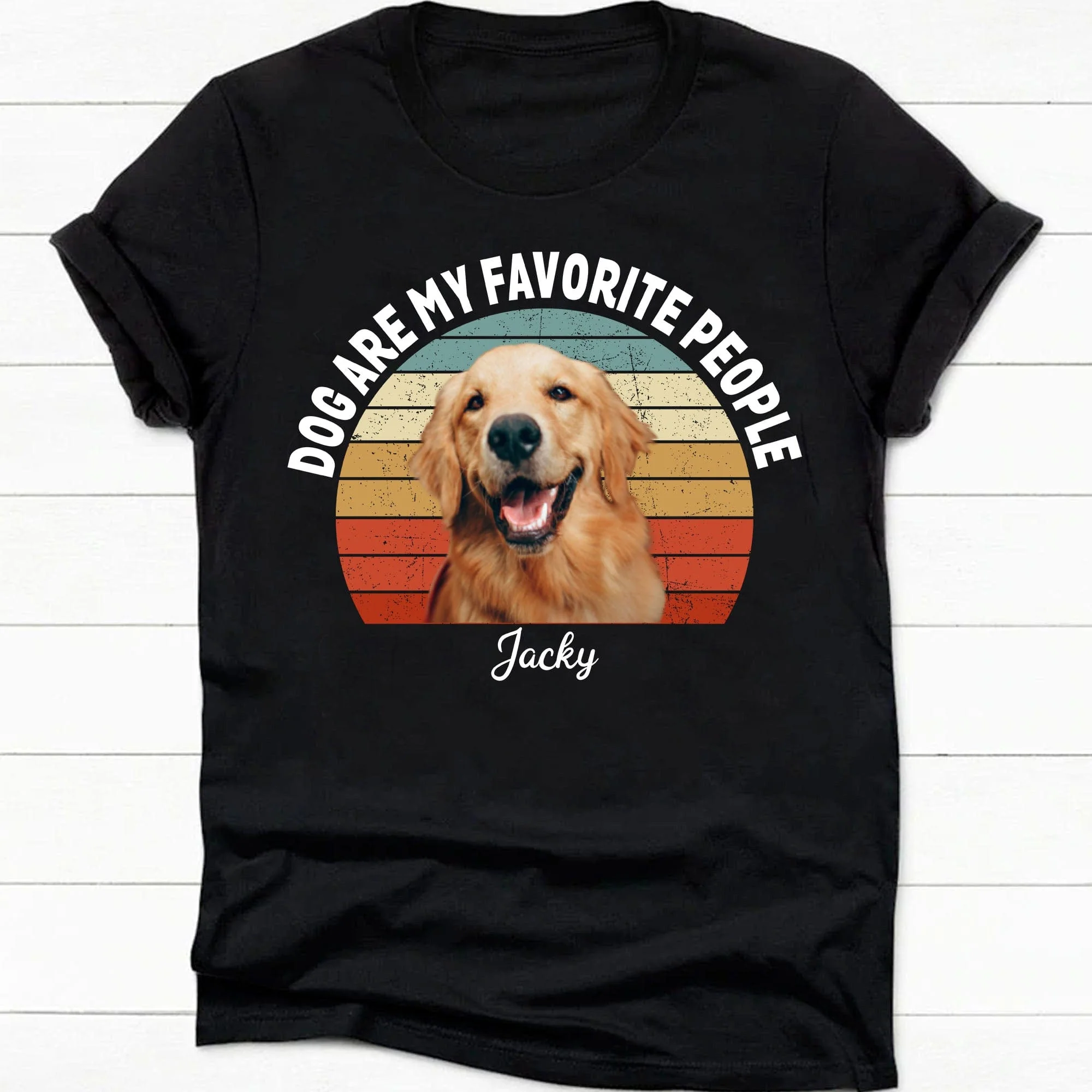 Dogs Are My Favorite People Vintage Retro Photo Shirt, Personalized Custom Photo Dog Shirt H458