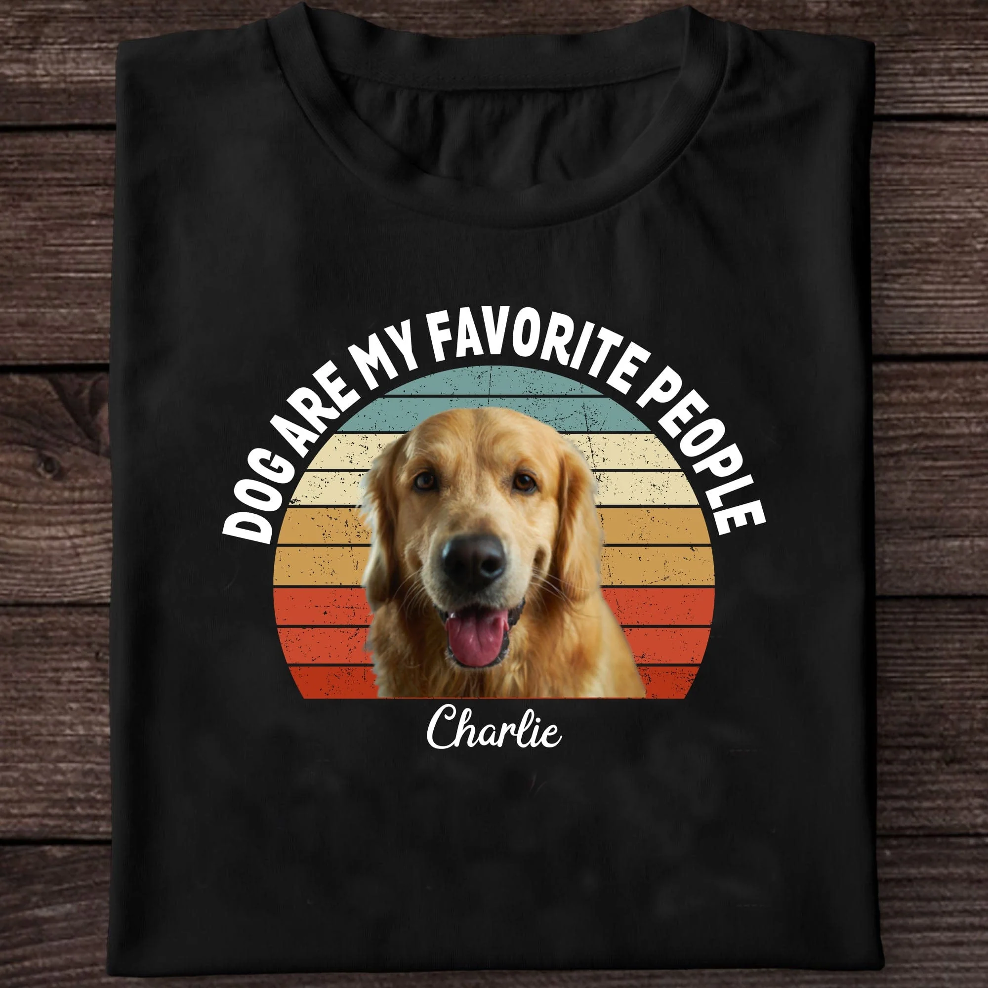 Dogs Are My Favorite People Vintage Retro Photo Shirt, Personalized Custom Photo Dog Shirt H458 - Image 4