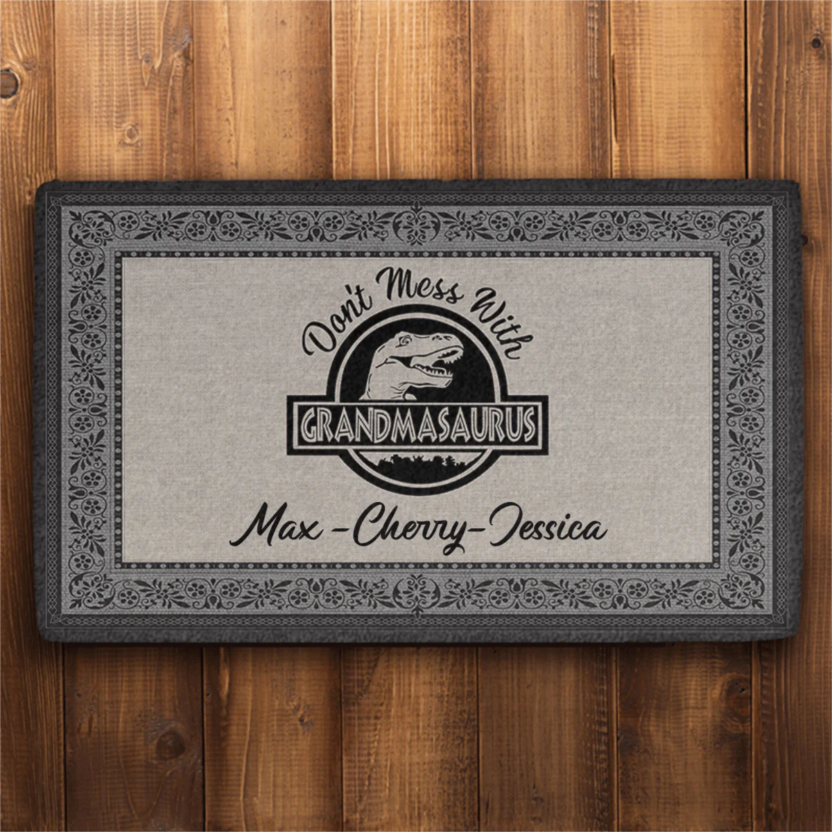 Don't Mess With Grandmasaurus Custom Doormat - Image 2