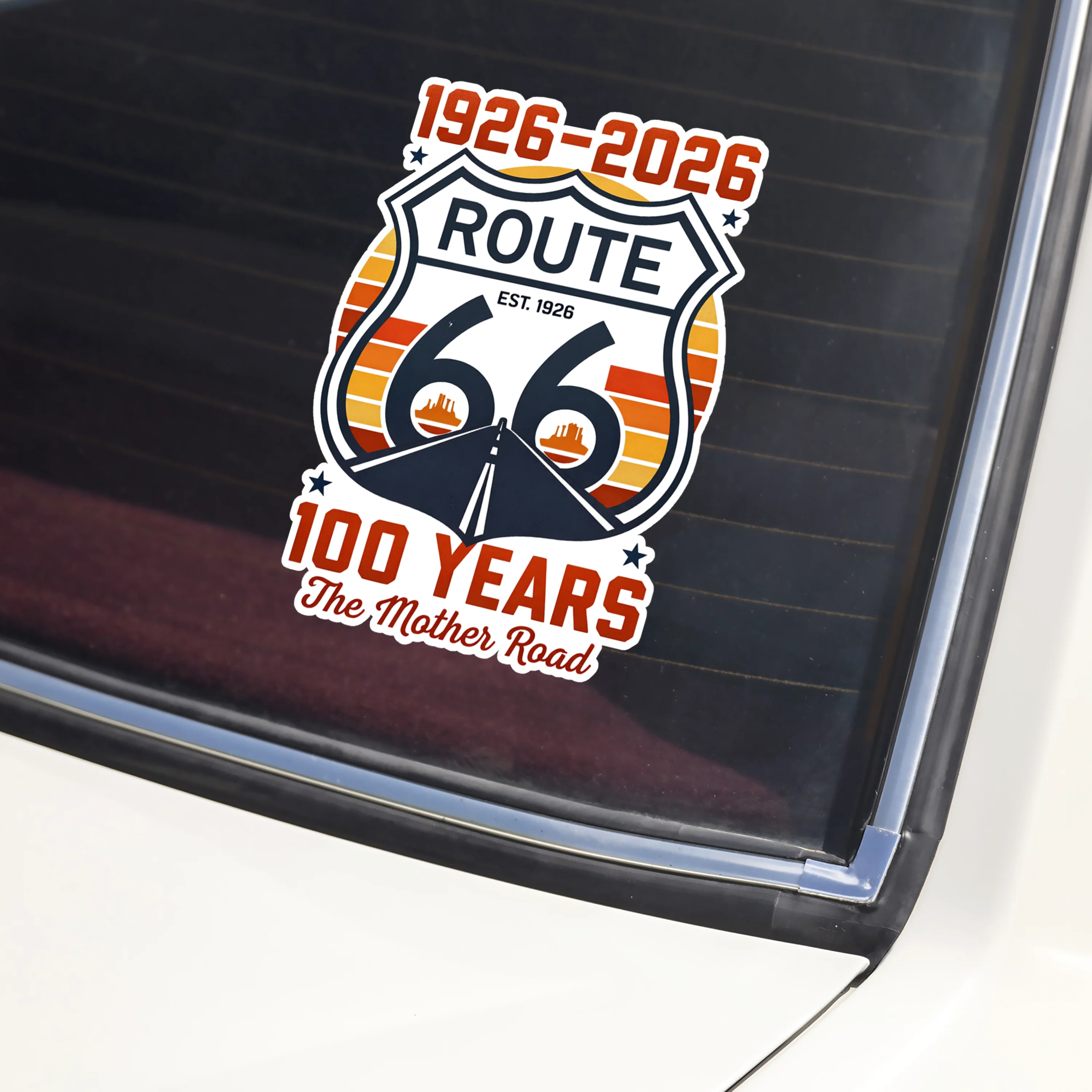 1926-2026 Route US 66 100 Years The Mother Road Car Window Decal Sticker For Car Lover TH10 898441 - Image 2