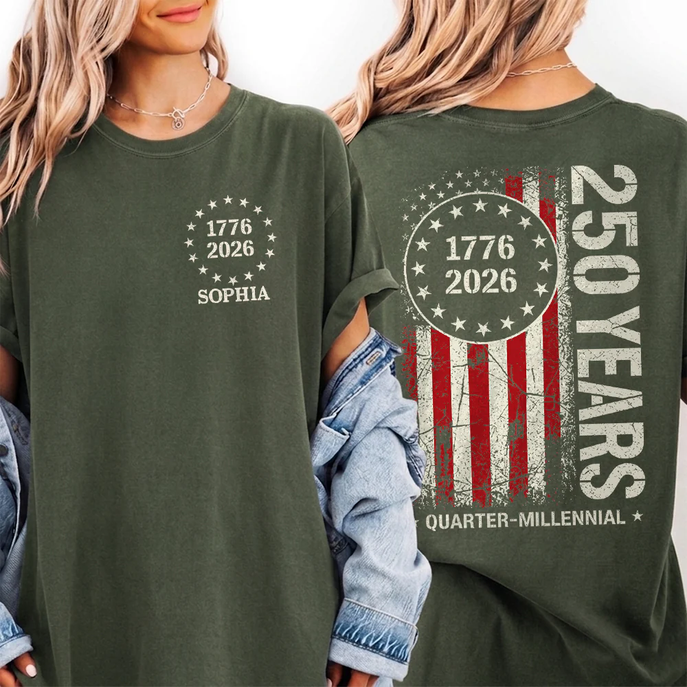 250 Years Anniversary, 1776–2026 USA, Patriotic American Flag, 4th of July Back & Front Shirt TH10 169381 - Image 3