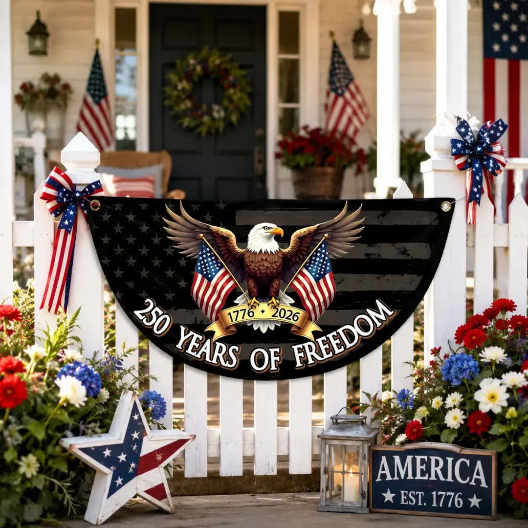 250 Years of Freedom Non-Pleated Fan Flag TH10 170159 - Image 2