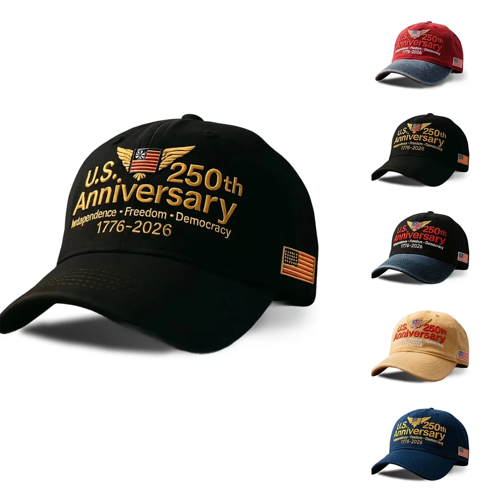 250th Anniversary Hat, Retro Washed Patriotic Cap TH10 170051 - Image 2