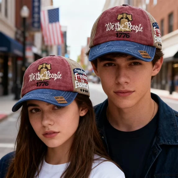 250th Anniversary USA Vintage Blue White Red Embroidered Cap TH10 170055 - Image 3