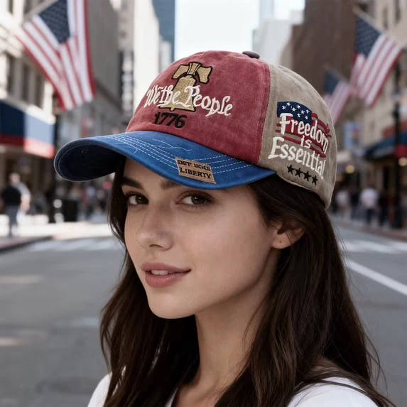 250th Anniversary USA Vintage Blue White Red Embroidered Cap TH10 170055 - Image 4