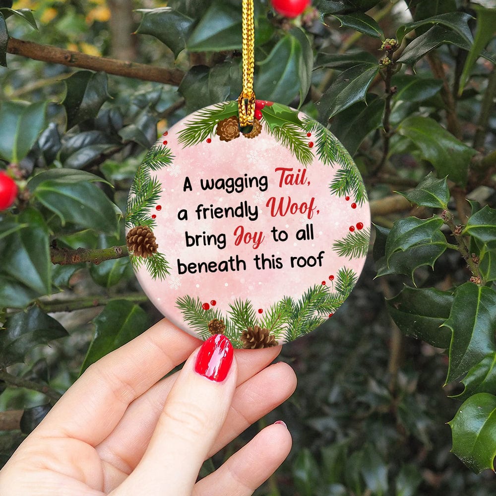 A Wagging Tail, A Friendly Woof For Dog Lover Christmas Ceramic Ornament TH10 891579 - Image 2