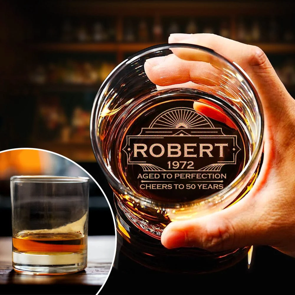 Aged To Perfection Engraved Rock Glass Personalized Gift TH10 891005
