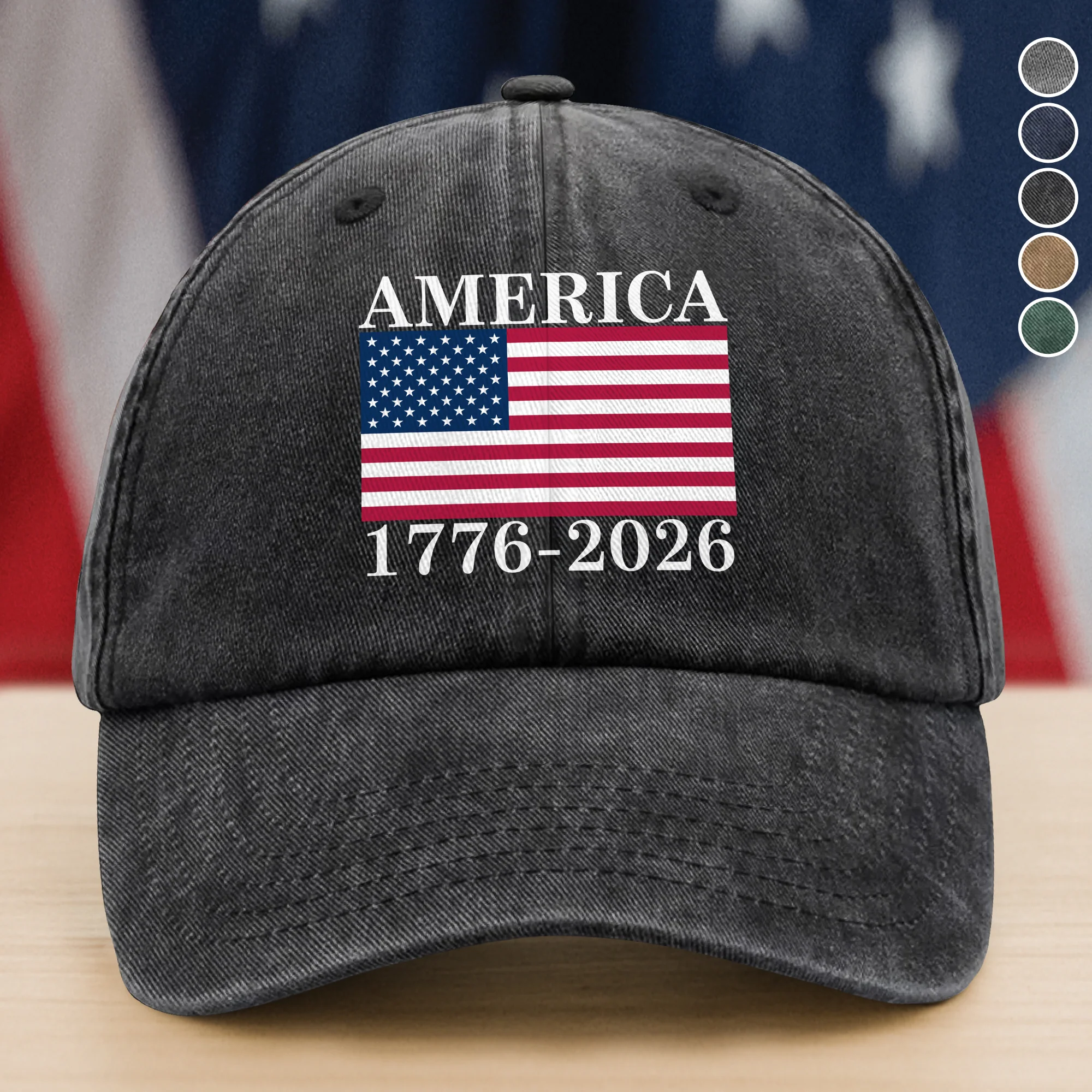 America 1776 - 2026 Washed Denim Baseball Cap TH10 894839