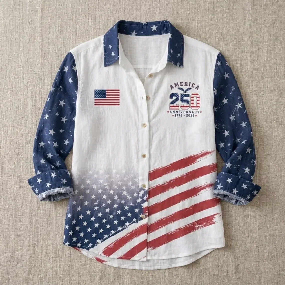 America 250th Anniversar, Patriotic USA Flag, Semiquincentennial, USA 1776-2026 Women Blouse TH10 170115 - Image 4