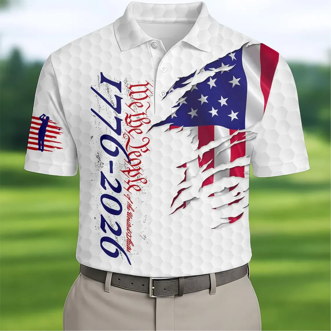 America Golf Polo Shirt, 1776-2026 Patriotic, USA Flag Polo Shirt Gift for Golf Lovers TH10 169849 - Image 2