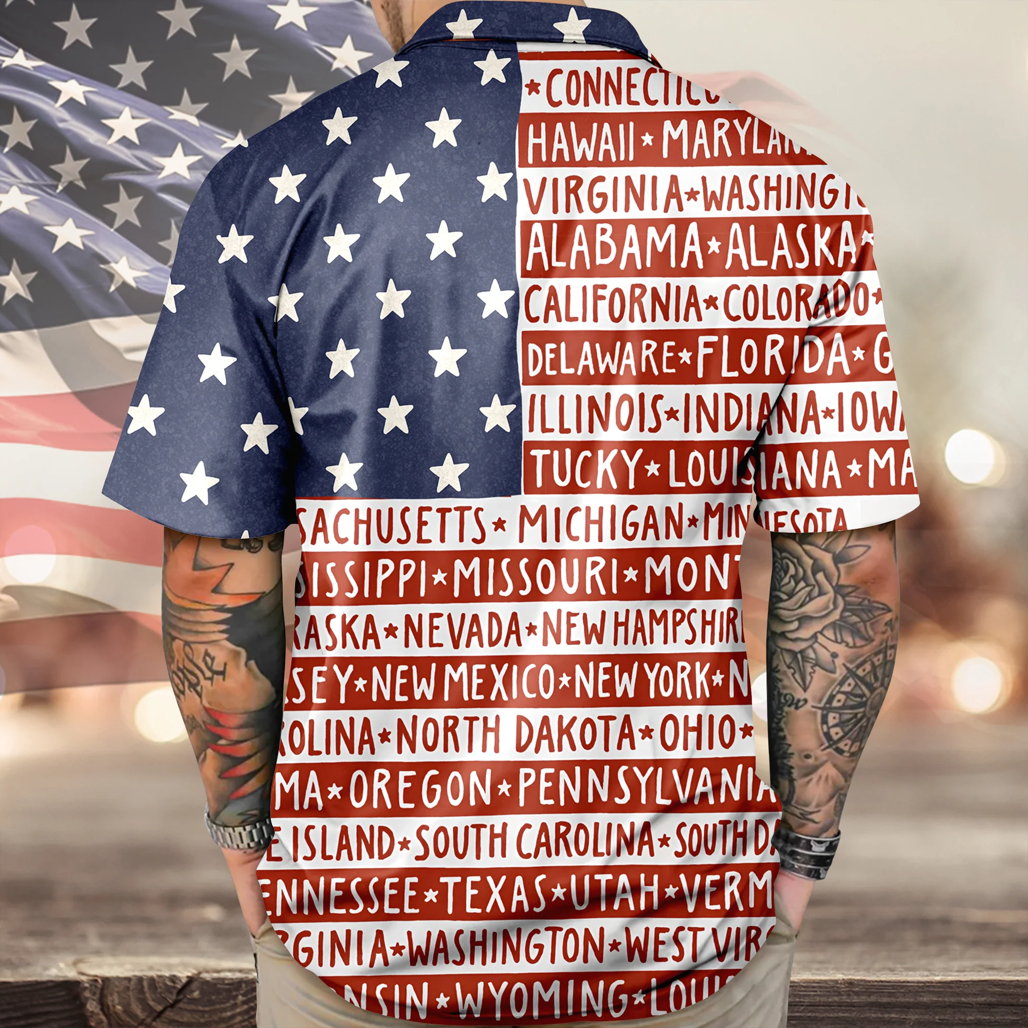 America State Hawaiian Shirt TH10 896385 - Image 6