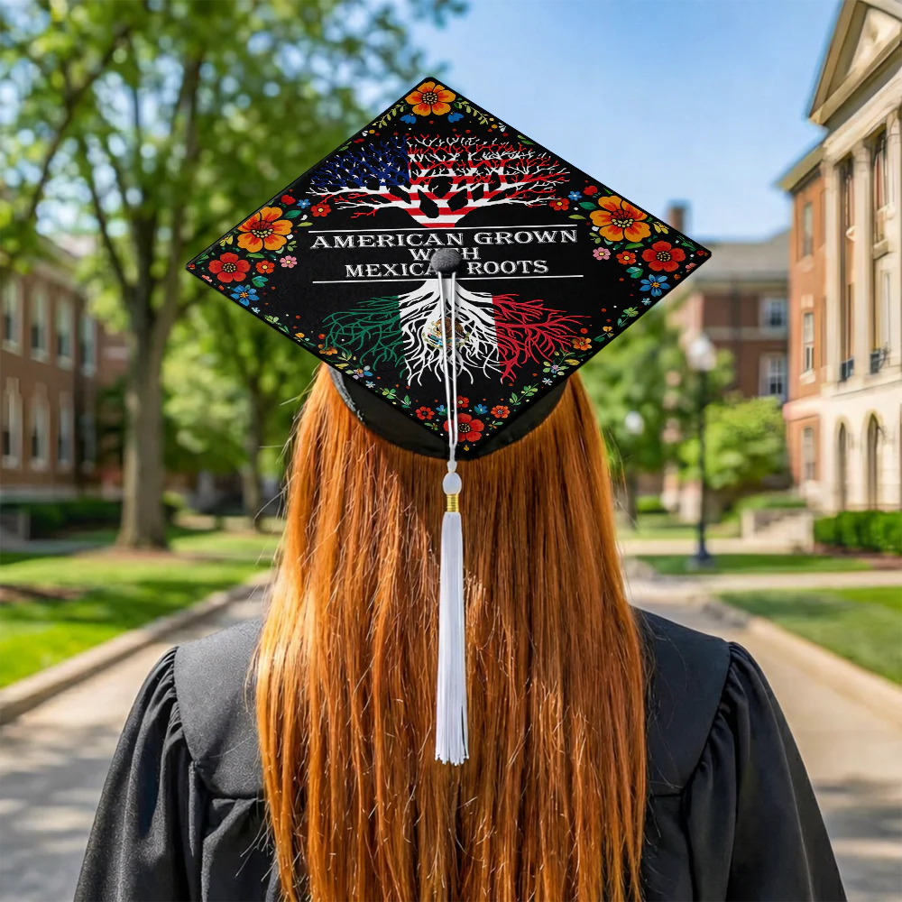American Grown With Mexican Roots Graduation Cap Topper Decoration TH10 169221 - Image 7