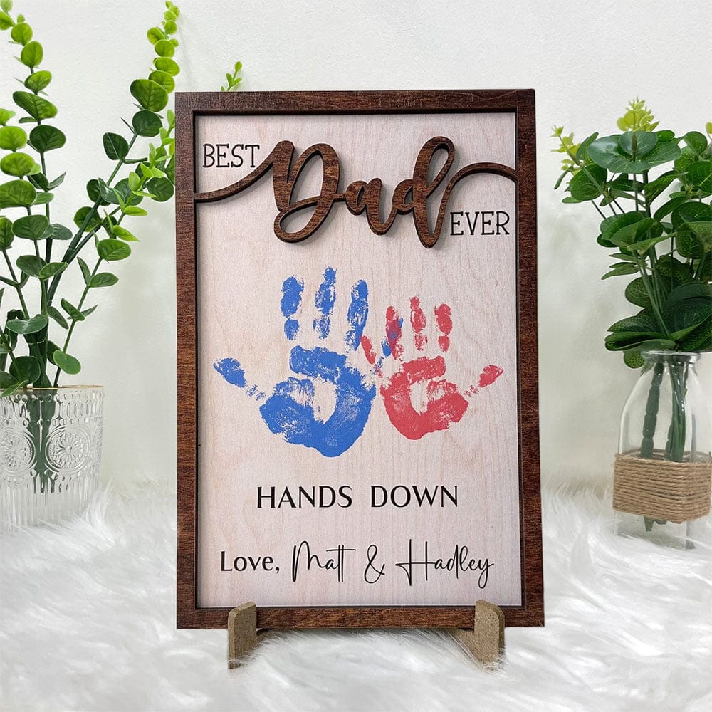 Best Dad Ever 2-Layered Wooden Plaque With Stand Personalized Gift K228 890655 - Image 3