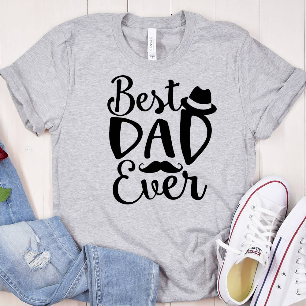 Best Dad With Hat Ever Family T-shirt, HN590 - Image 2