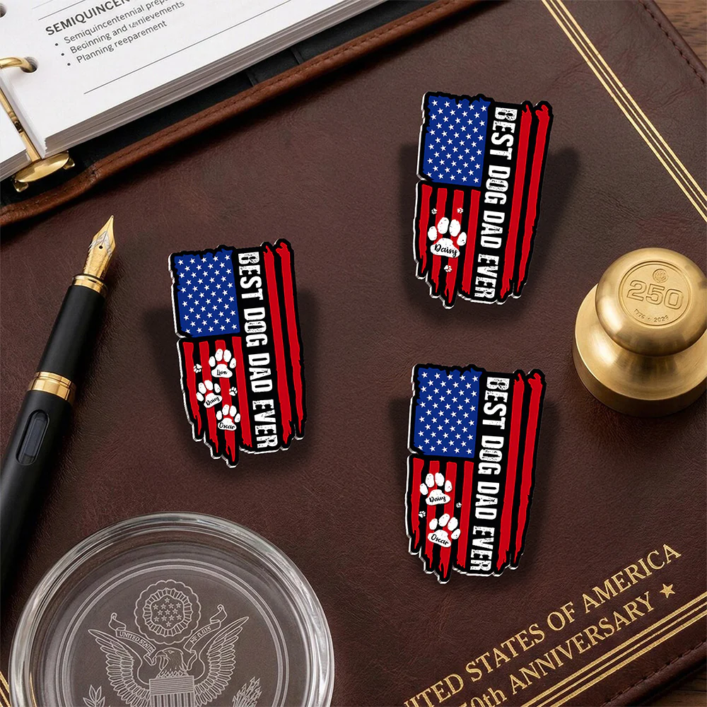 Best Dog Dad Ever Paw American Flag Acrylic Pin TH10 169383 - Image 5