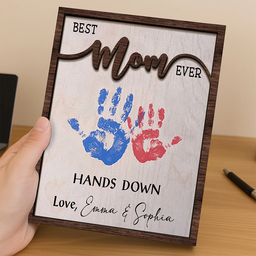 Best Mom Ever Mother's Day 2-Layered Wooden Plaque With Stand TH10 892975 - Image 2