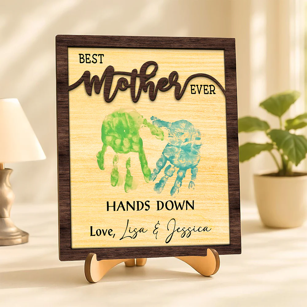 Best Mom Ever Mother's Day 2-Layered Wooden Plaque With Stand TH10 892975 - Image 4