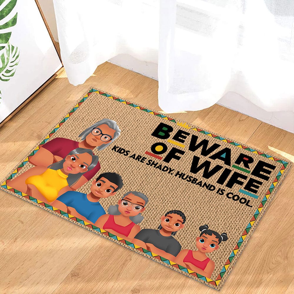 Beware Of Wife Kids Are Shady Family Doormat Personalized Gift N304 890003 - Image 2