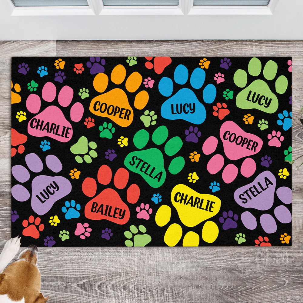 Bones And Paws Dog Doormat Personalized Gift TA29 890071 - Image 2
