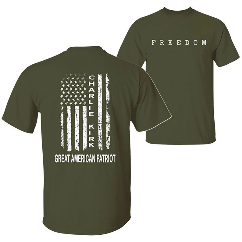 Charlie Kirk Freedom Graphic, A True American Patriot US Flag Shirt TH10 896203 - Image 2