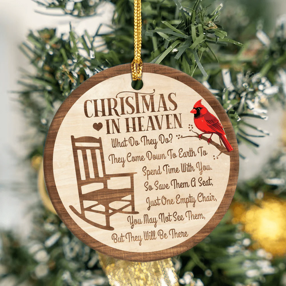 Christmas In Heaven Ceramic Ornament Personalized Gift TA29 890045