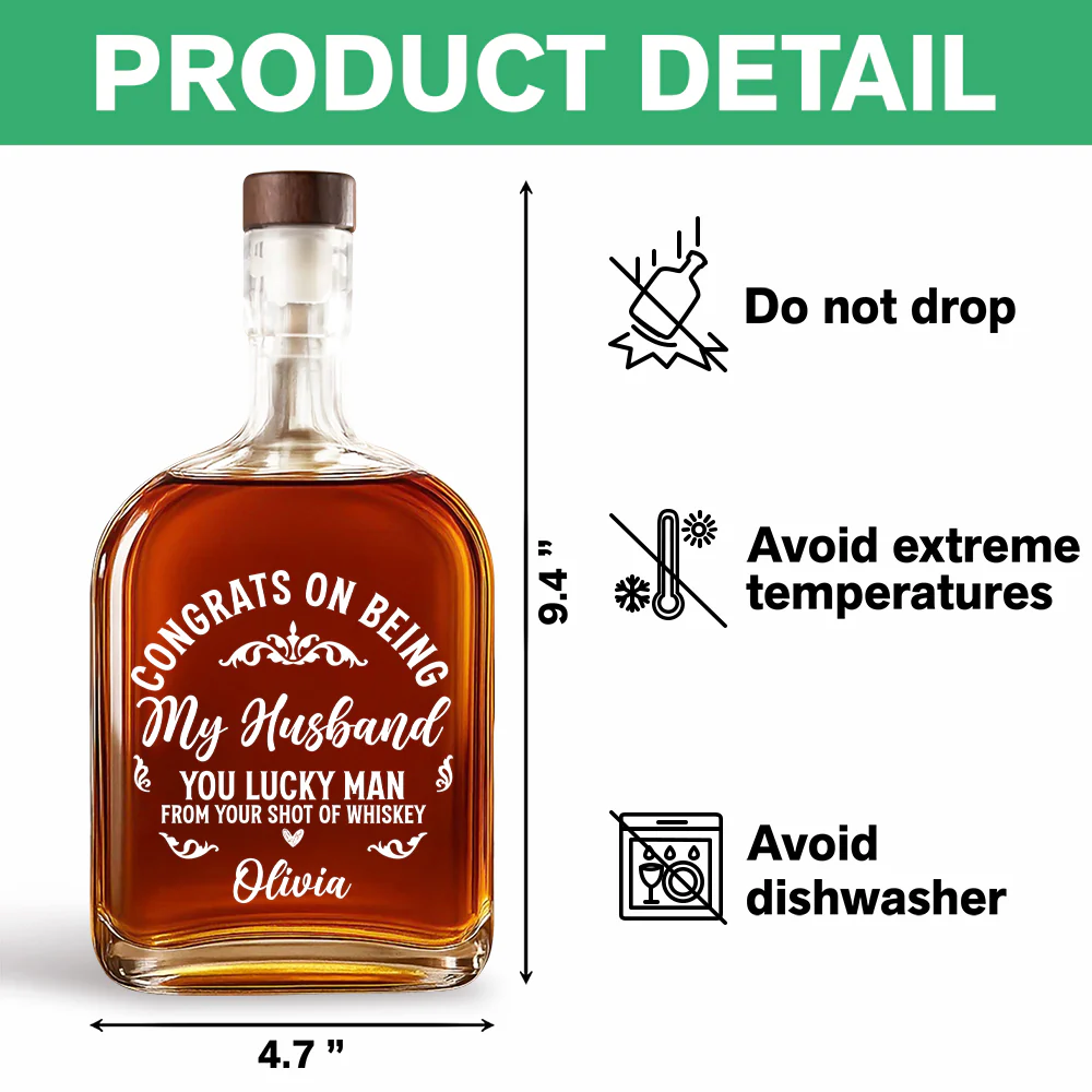 Congrats On Being My Husband Whiskey Bottle TH10 894045 - Image 7