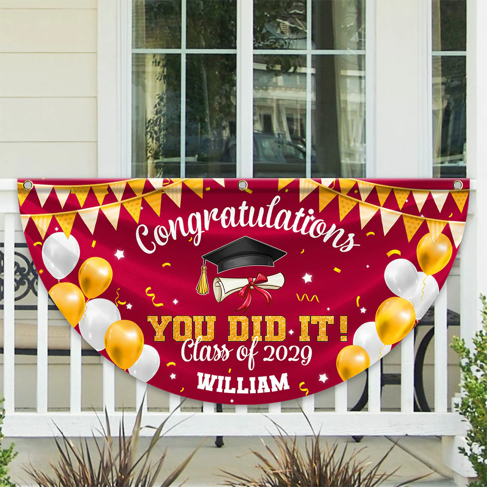 Congratulation You Did It Non-Pleated Fan Flag Graduation's Day TH10 898743 - Image 10