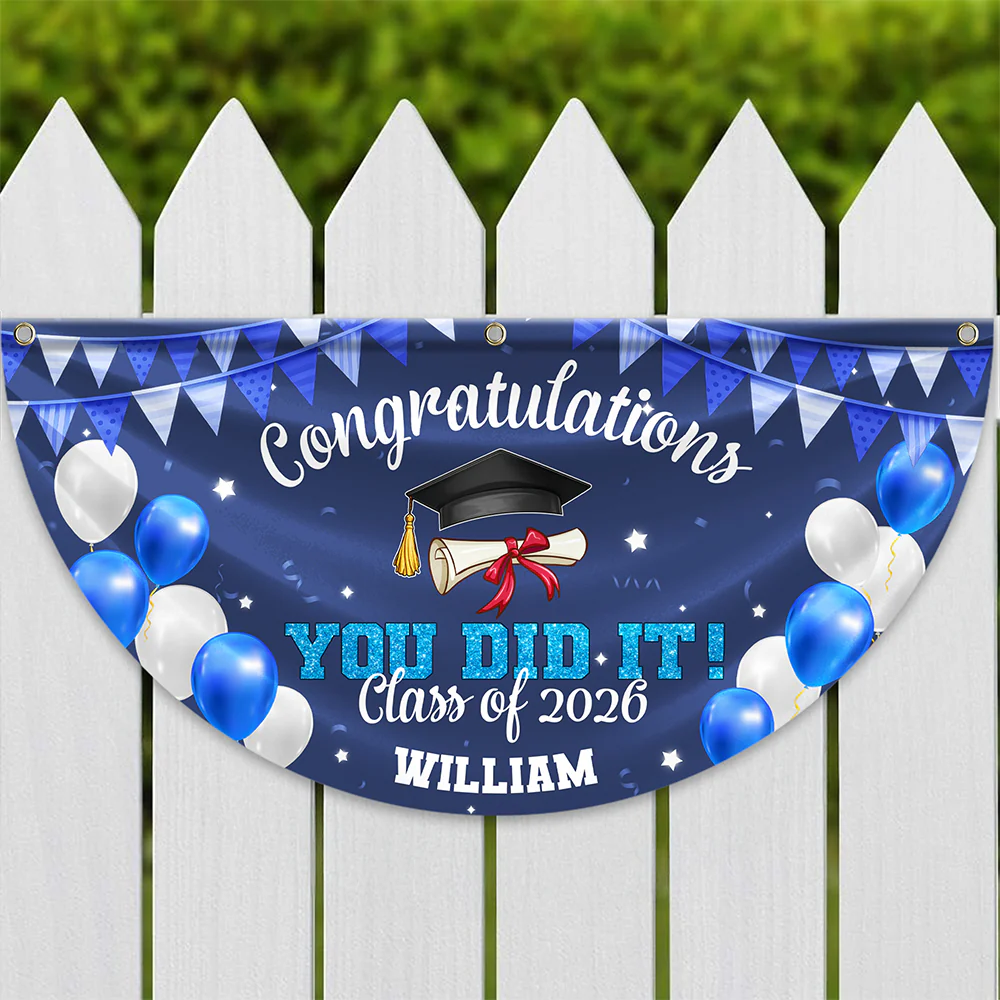 Congratulation You Did It Non-Pleated Fan Flag Graduation's Day TH10 898743 - Image 6