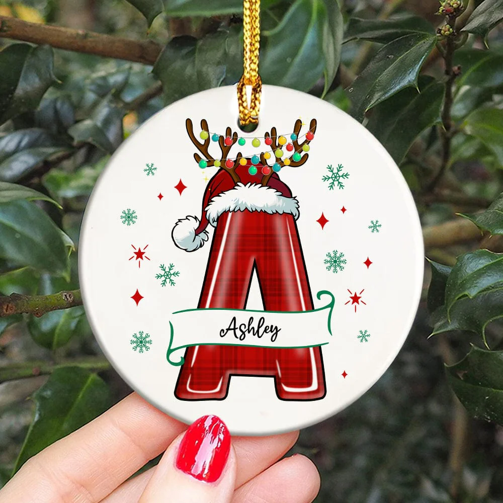 Custom Alphabet And Name Christmas Ceramic Ornament TH10 891407 - Image 3