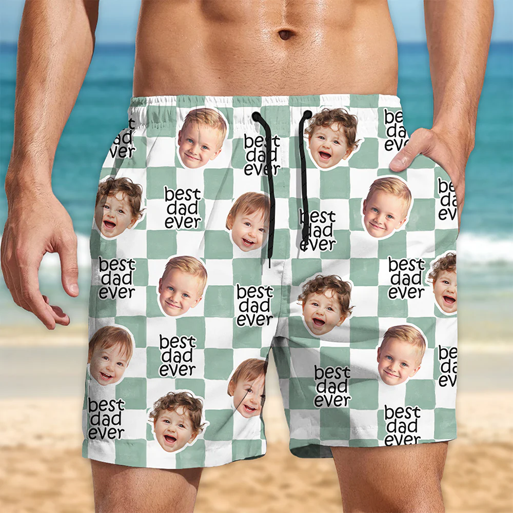 Custom Baby Face Best Dad, Mom Ever Beach Short For Family TH10 169929 - Image 2