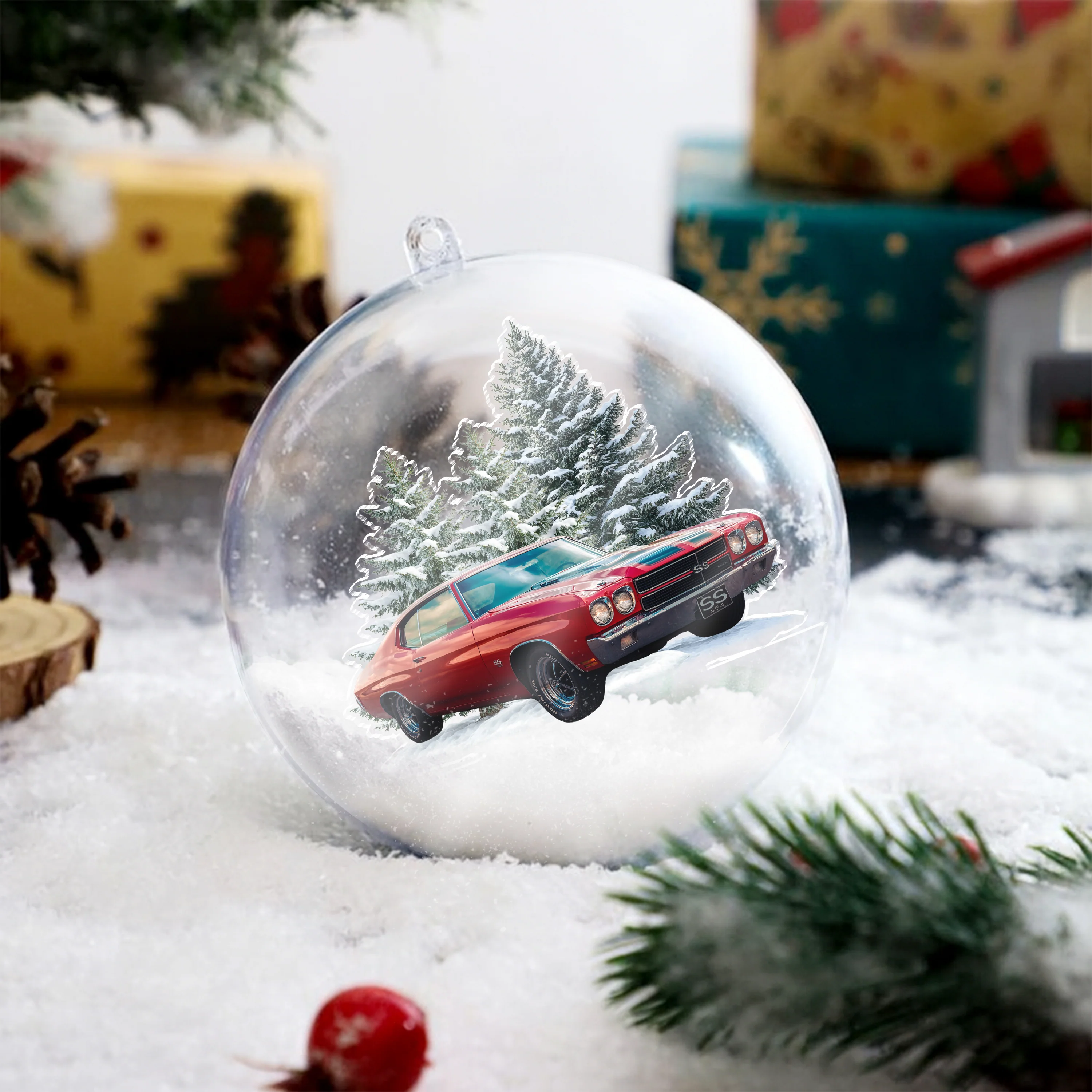 Custom Car Photo Chirtsmas 3D Ball Ornament For Car Lover TH10 896093 - Image 5