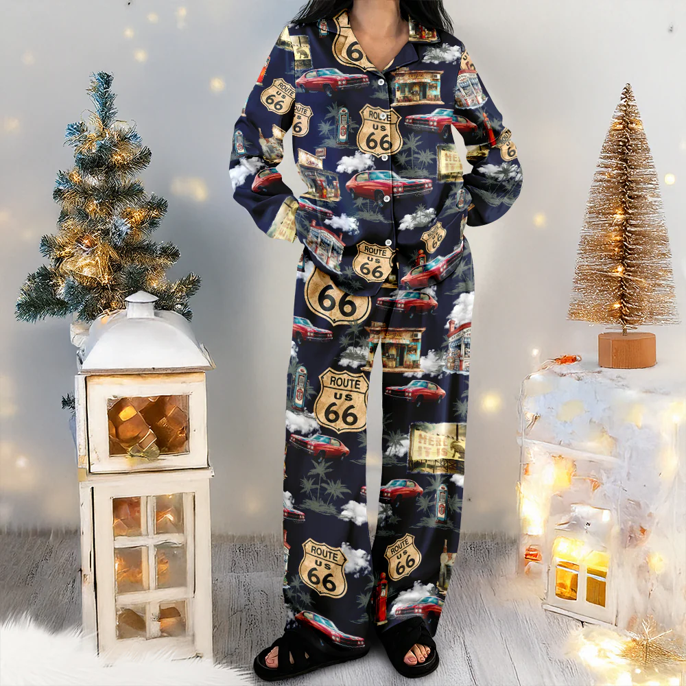 Custom Car Photo Rout 66 Authentic Pajamas TH10 894987 - Image 5